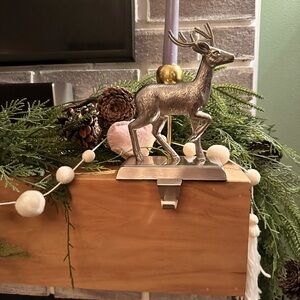 Silver Deer Stocking Holder